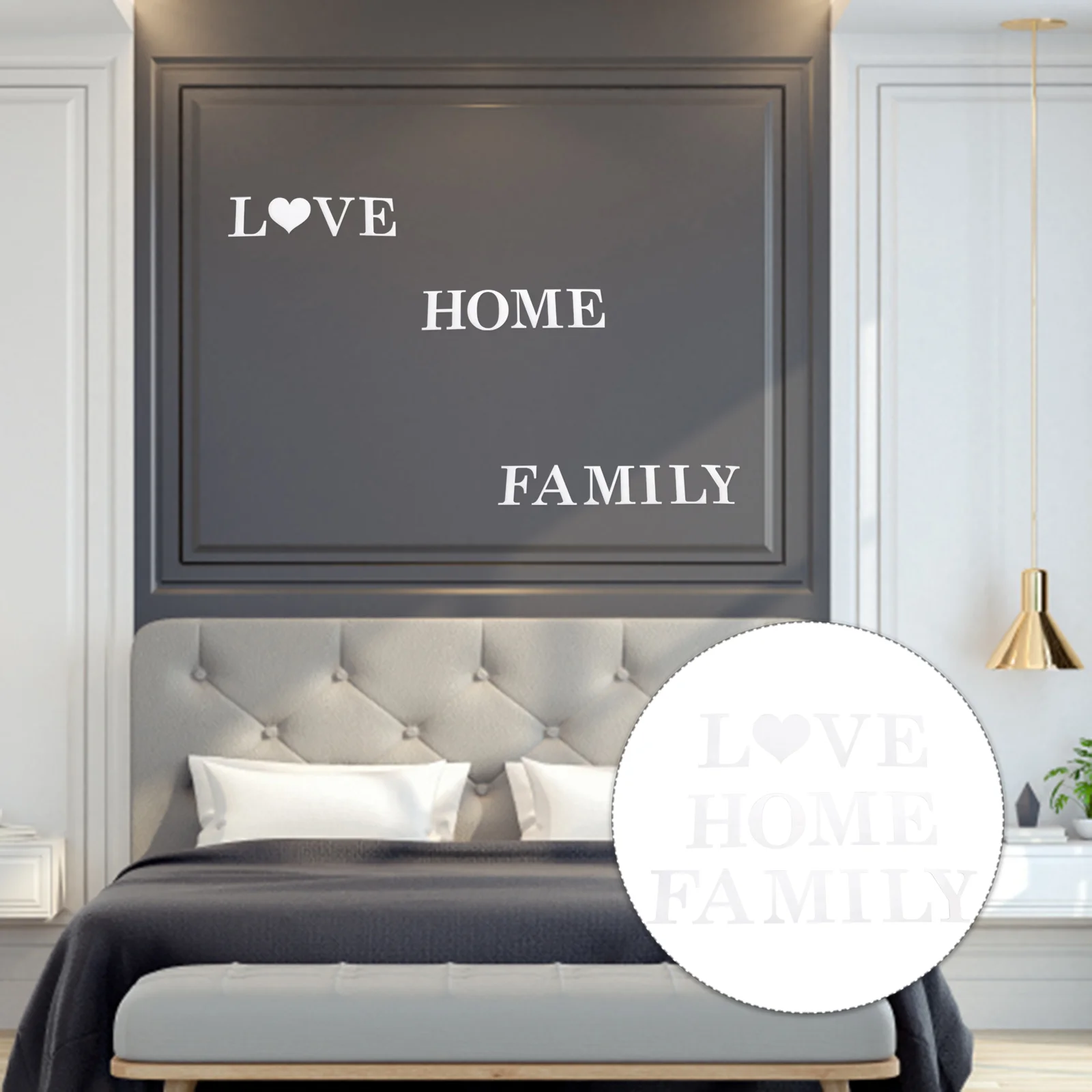 

3 Sets Home Wall Stickers Alphabet Wall Decals 3D Wall Decal Decorate DIY Wall Stickers Wall Decor Acrylic Mirror Room decor