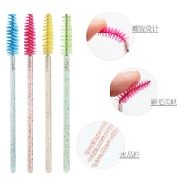 1 pcs disposable crystal rod nylon eyelash brush portable beauty makeup tool grafting eyelash comb eyebrow brush makeup brush