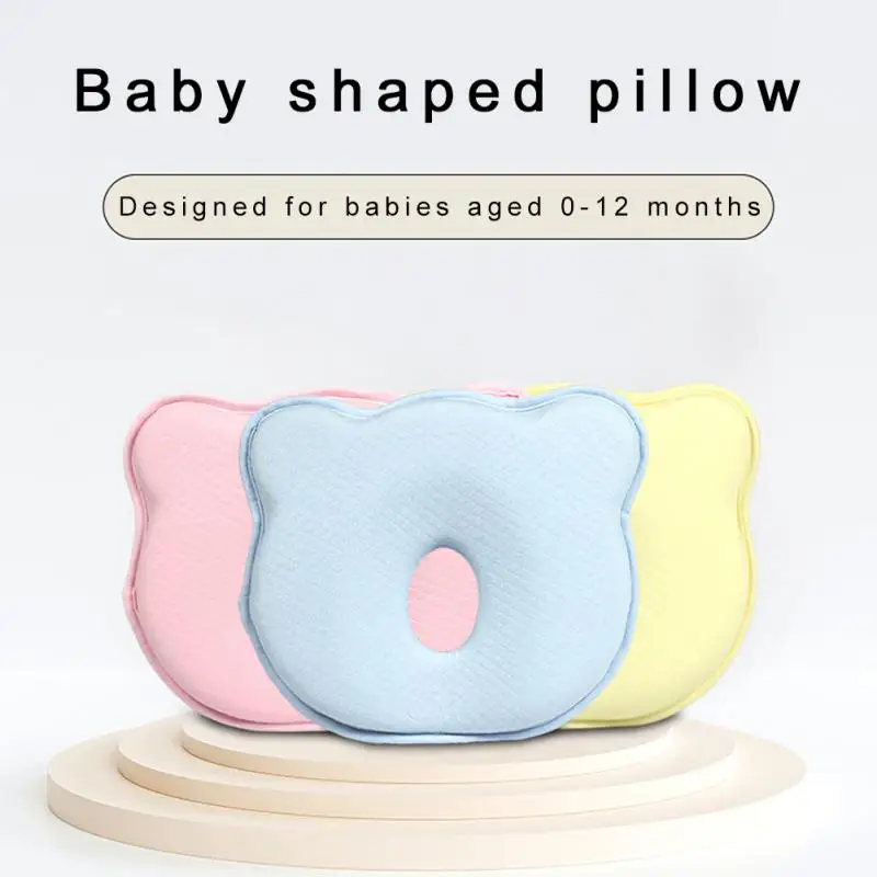 

Infant Pillow Anti-bias Head Flat Head Memory Foam Stereotyped Pillow Newborn Cotton Core Correction Baby Head Protect Bedding