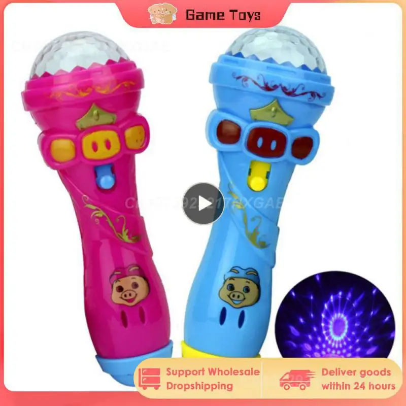 

1~10PCS Funny Lighting Toys Kids Jouet Bebe Flash Microphone Model Cute Mini Wireless Music Karaoke Luminous Toys For Baby Model