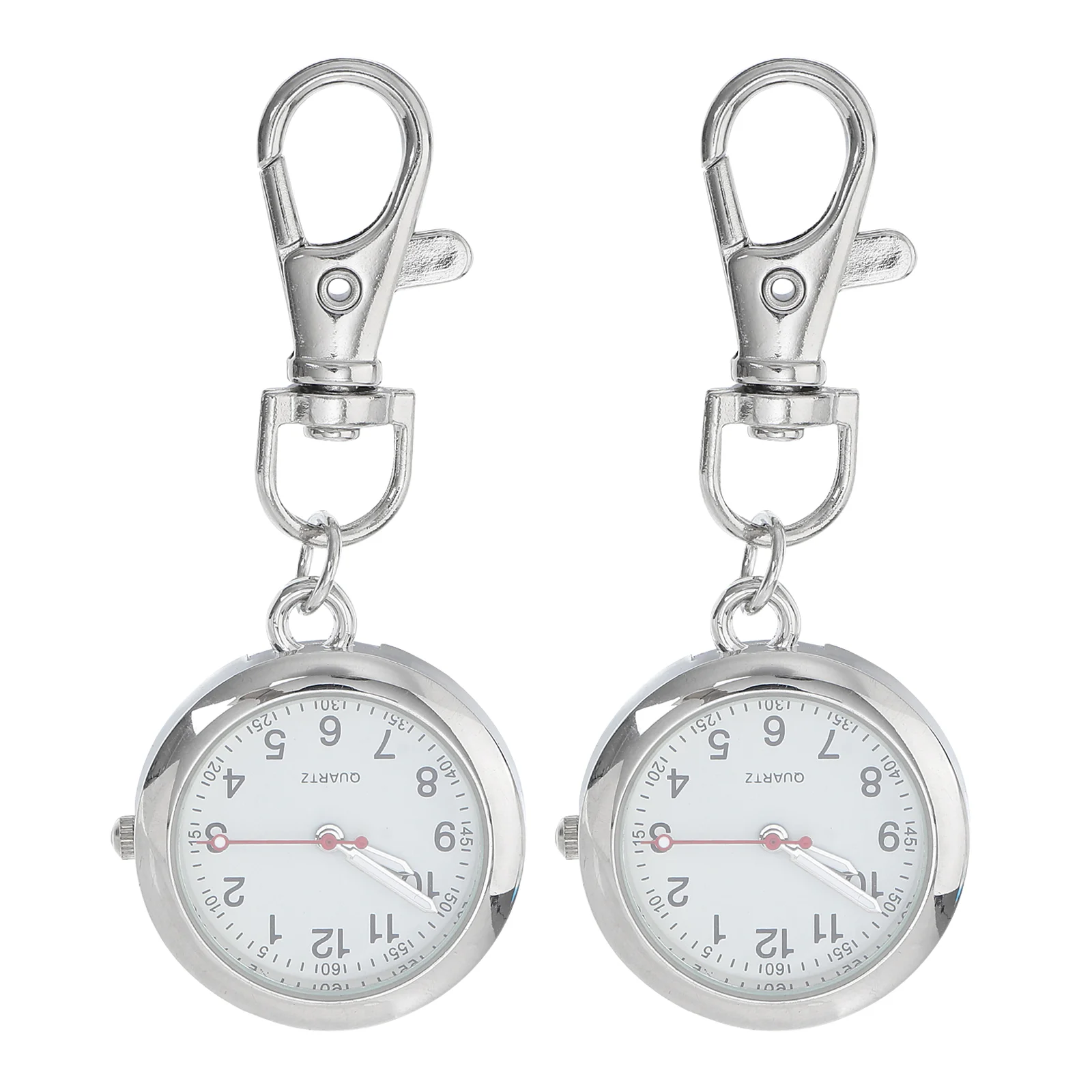 

2 Pcs Nurse Watch Key Accessory Decorative Kids Digital Women Round Keyring Simple Keychain Leisure Pocket Concise Vintage For