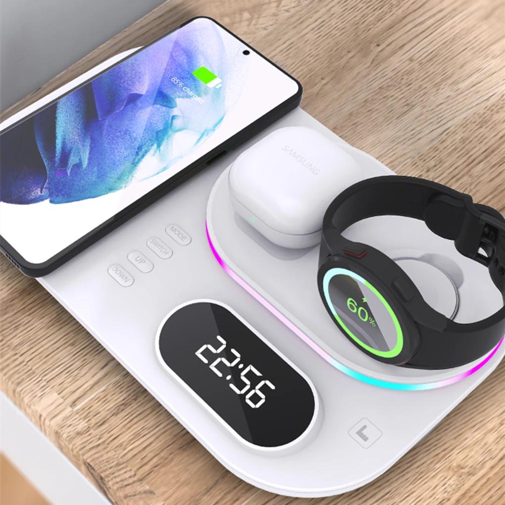 upgrade fast wireless charger qi 3 in 1 wireless charging station compatible with apple airpods iphone samsung watch galaxy s20 free global shipping