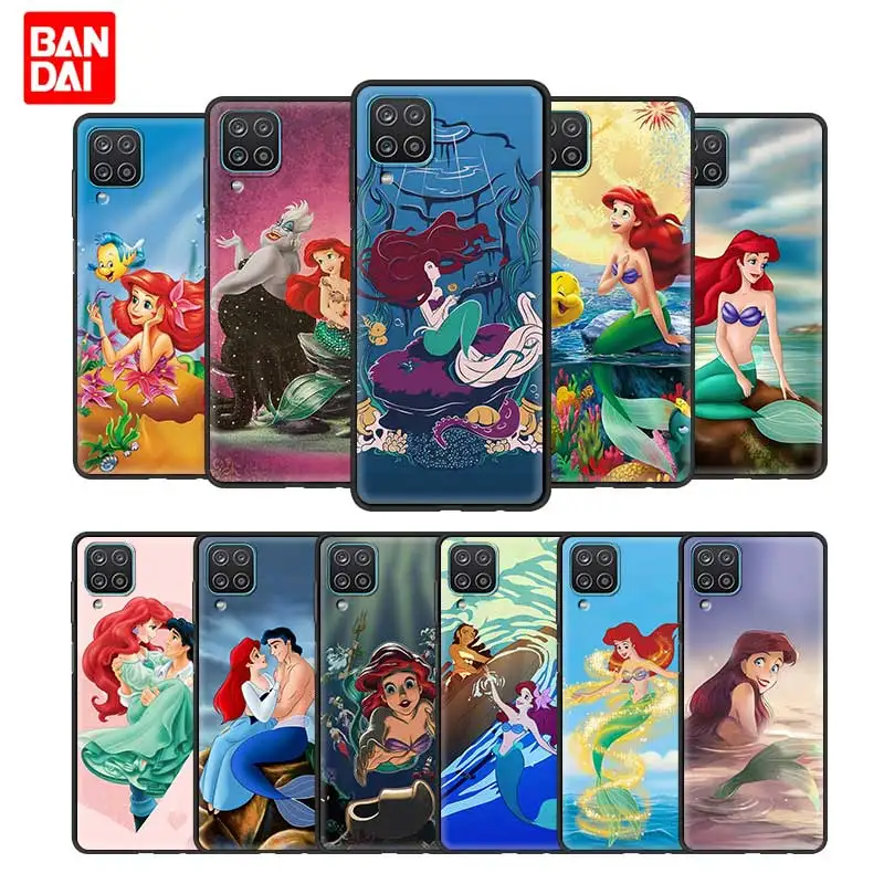

Disney Ariel Cartoon Case for Samsung Galaxy A12 A02 A02s A21s A22 A32 A51 A52 A72 4G 5G Soft Black Cover Thin Silicone
