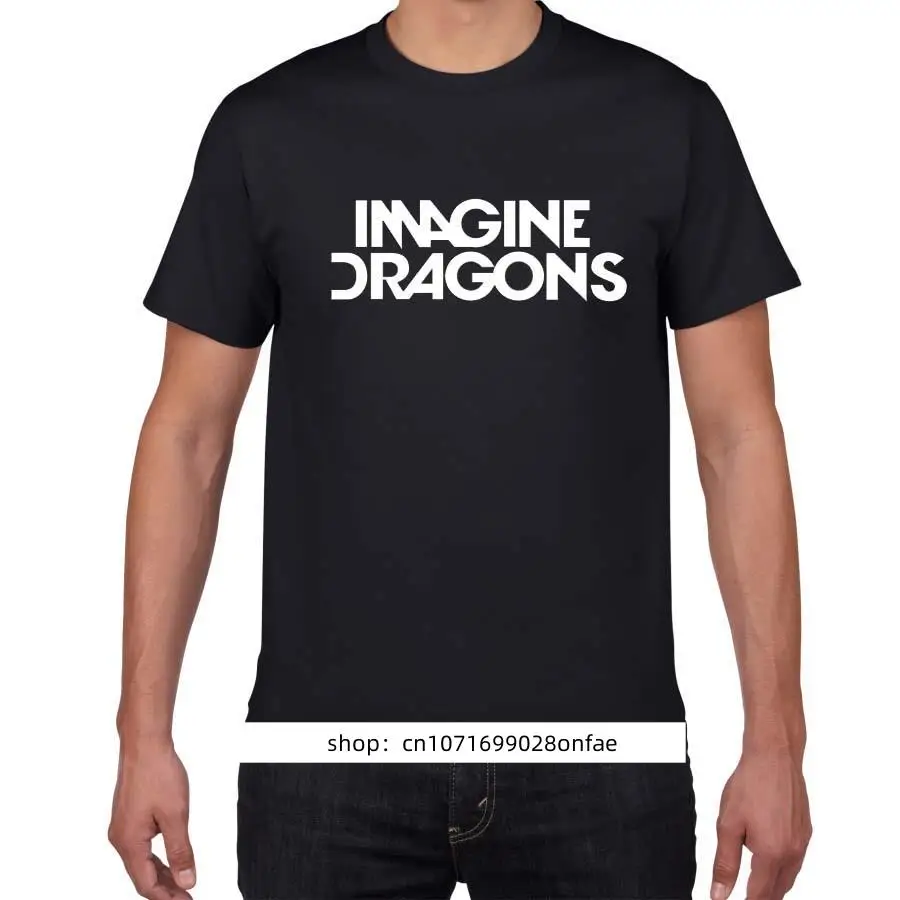 

2019 New IMAGINE DRAGONS pok harajuku T shirt men Letters Print 100% Cotton Casual rock band street wear tee shirt homme men