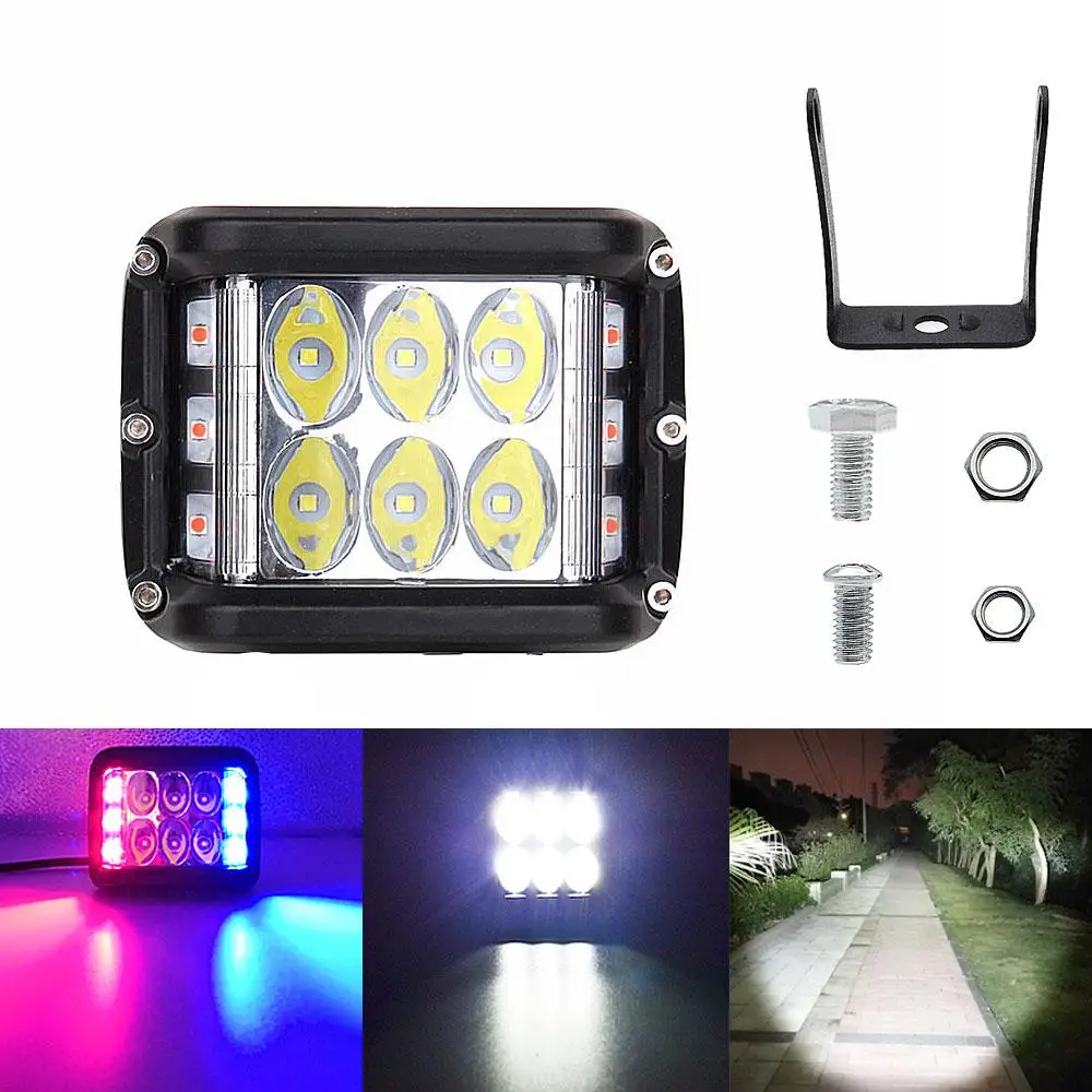 

1 х 4-дюймовый 60 Вт кубический светодиодный рабочий светильник для боковой стрельбы, атмосферная лампа, стробоскопический светильник для во...