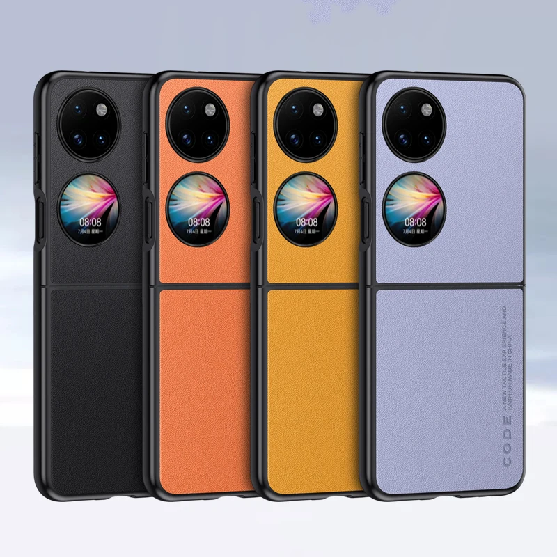 

Fashion Luxury Original PU Leather Case For Huawei P50 Pocket Cover Shockproof Silicone Phone Case For Huawei P50Pocket P 50