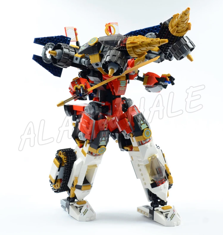 1148 шт. Shinobi 4in1 Ultra Combo Mech Автомобильный танк Jet Fighting Machine Wu Bot 82207 Строительные блоки