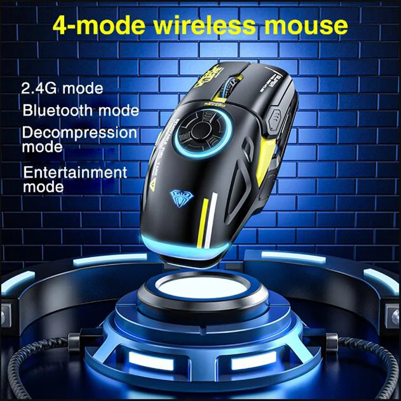 AULA H530 Newest Wireless Mouse four-mode decompress charging gyro mouse rotating esports gaming RGB mouse 2