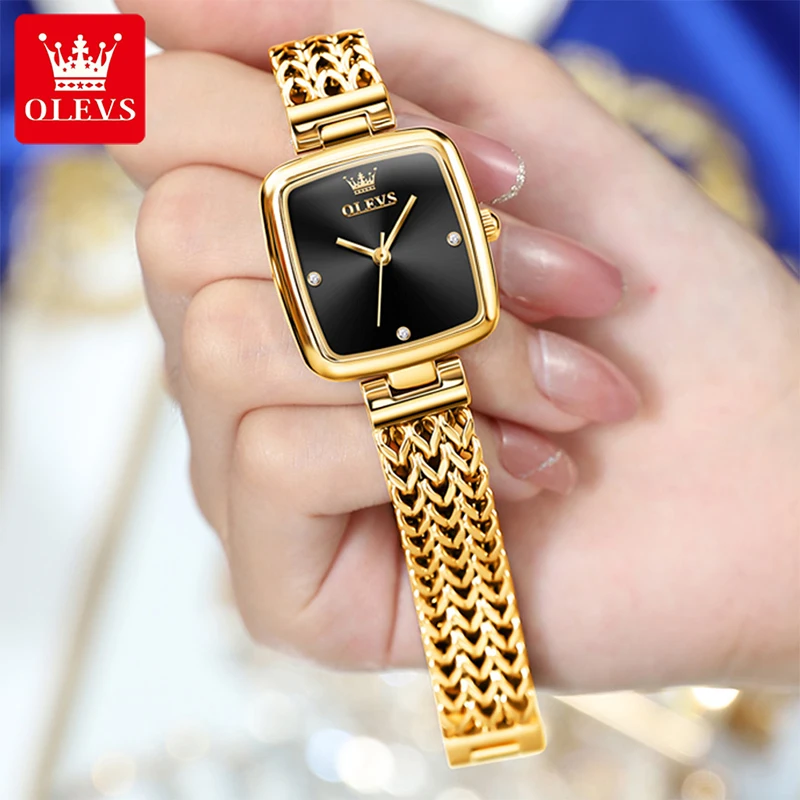 OLEVS Luxury Brand High Quality Quartz Women Watch Casual Fashion Gold Strap 30M Waterproof 2023 New Simple Womens Watches Reloj
