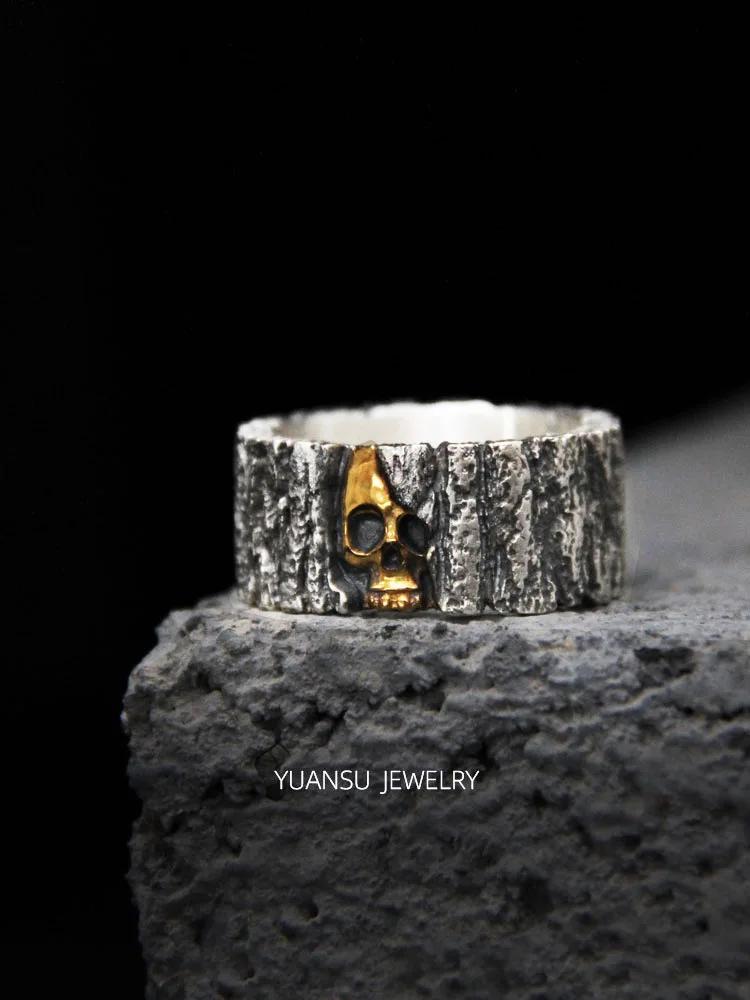 

DEAR-LIFE Thai silver skull ring vintage sterling silver personality single index finger ring hip hop accessorie popular jewelry