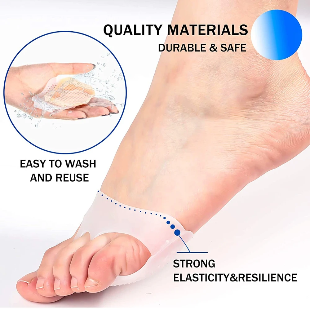 Silicone Insoles for Shoes Women Sandals High Heels Insert Foot Pain Relief Massage Shoe Cushion Forefoot Socks Metatarsal Pads