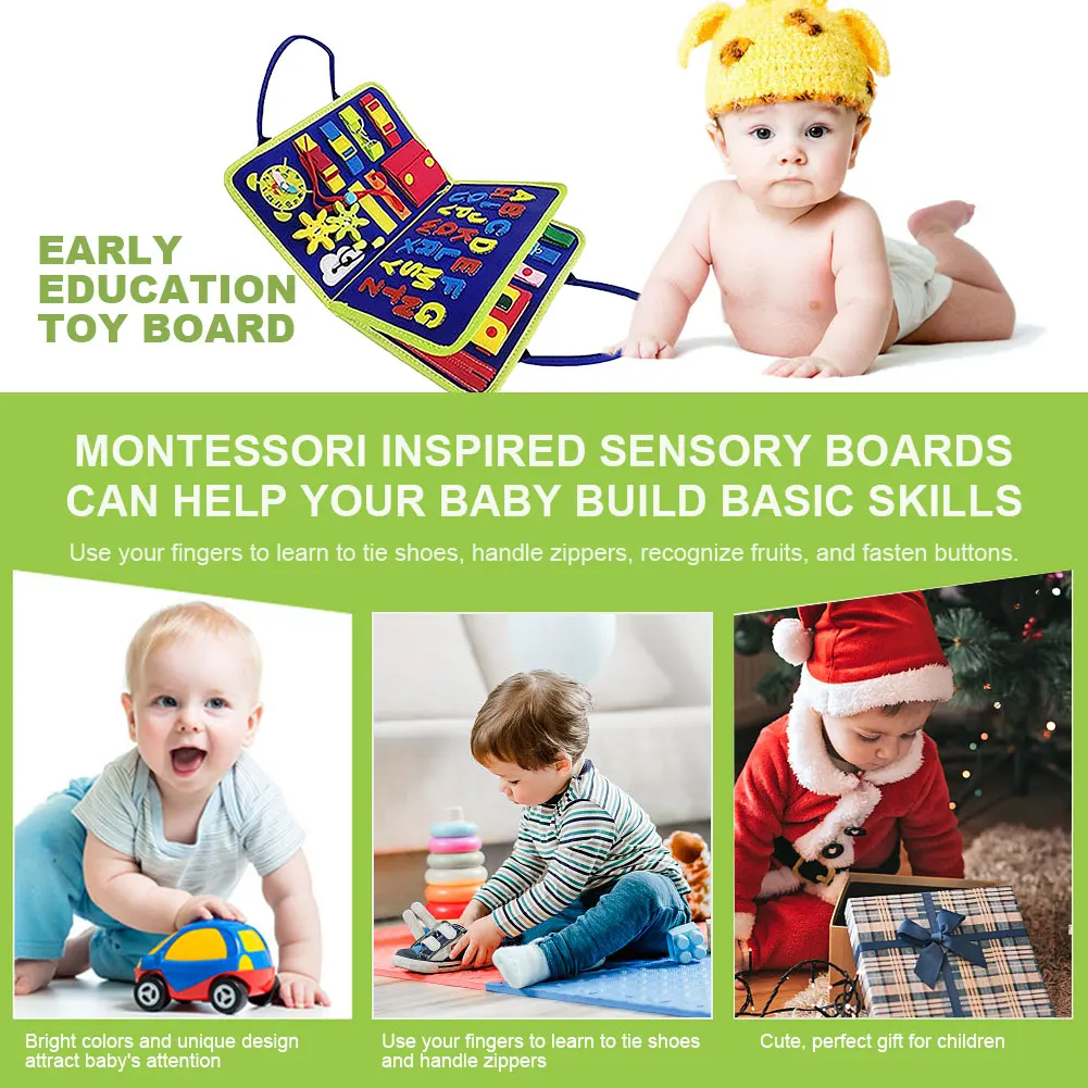 

Доска Монтессори занятая развивающая игрушка Нетканая занятая сенсорная доска для обучения необходимый инструмент на молнии со шнуровкой ...