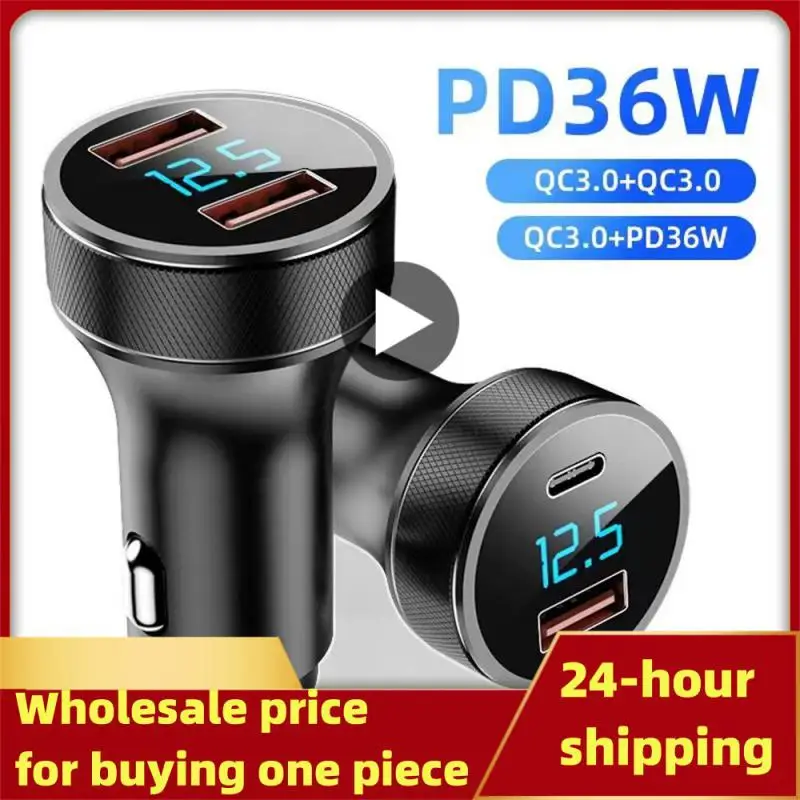

Metal PD Car Charger USB Type C Charger Fast Charging For Laptops Tablets Dual Port USB Phone Chargers