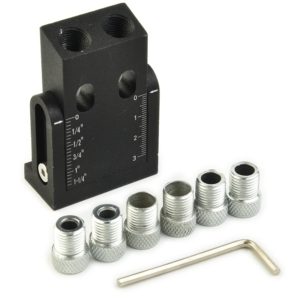 

Pocket Hole Jig Kit 15-Degree Angle Drill Guide Woodworking Drill Angle Guide Hole Puncher Locator Jig Oblique Hole Holder Kit