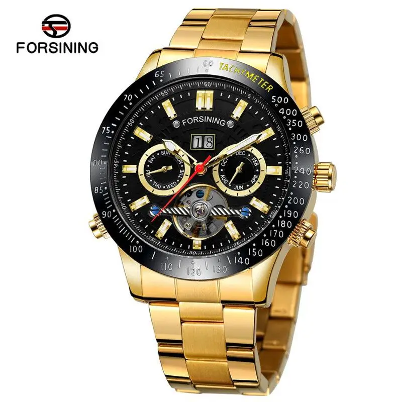 

Forsining New Men's Fashion Hot Selling Mechanical Watch Hollow Tourbillon Men's Watch Stainless Steel Watch