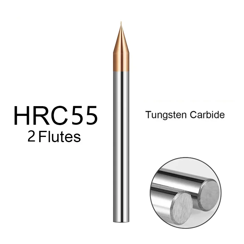 

HRC60 HRC55 Micro Carbide End Mill 2 Flutes 0.2-0.9mm TiAIN Micro Flat 4mm Shank Milling Mirco Carbide CNC Engraving