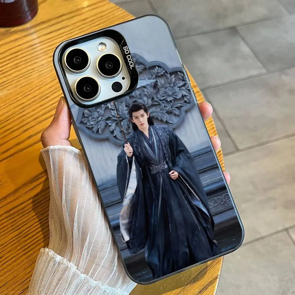 Фото Чехол для телефона Linghe Z-ZHANG в стиле древних костюмов для iPhone 16 17 15 14 12 13 Pro Max, черный матовый противоударный чехол-накладка №3