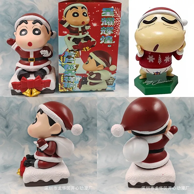 17 см Crayon Shin Chan Косплей Санта-Клаус игрушечные аксессуары Аниме персонажи спальня