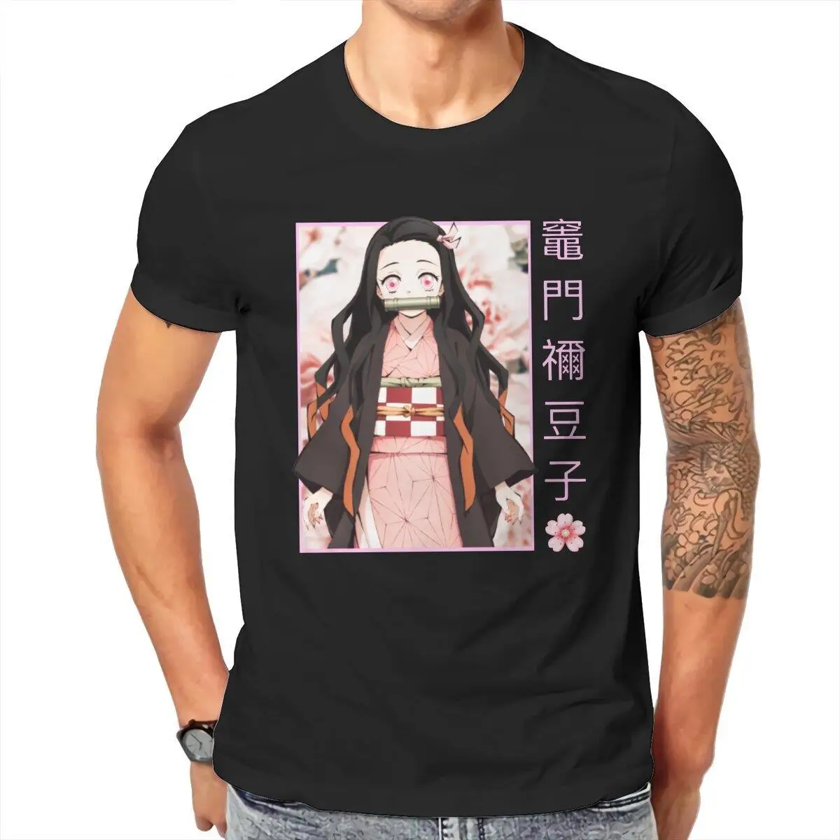 Nuezuko Kamado Demon Slayer  Men's T Shirt Japanese Anime Kimetsu No Yaiba Casual Tees T-Shirts Pure Cotton New Arrival Tops