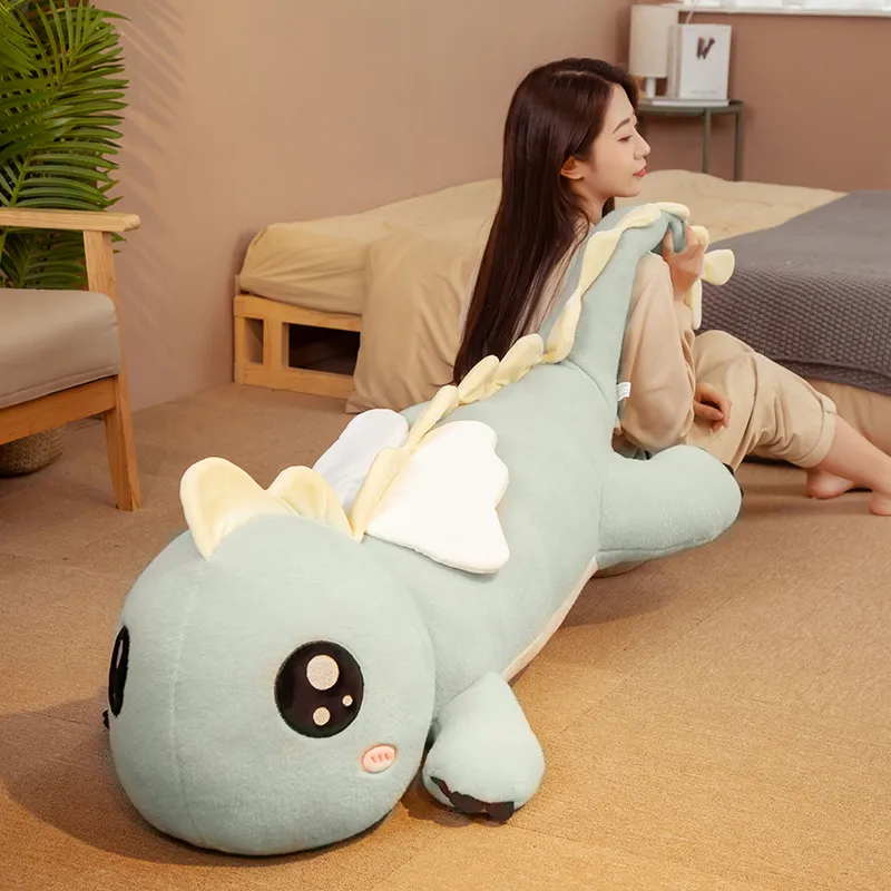 90-130cm Giant Cute Dinosaur with Wings Plush Cushion Sofa Toys Soft Animal Pillow Stuffed Doll Kids Girls Birthday Gift