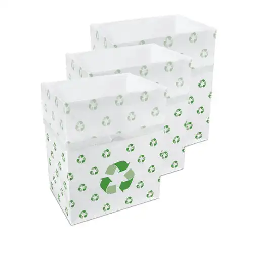 

13 Gallon Disposable Sanitary Trash Cans & Recycling Bins, 3 Pack (Recycle)