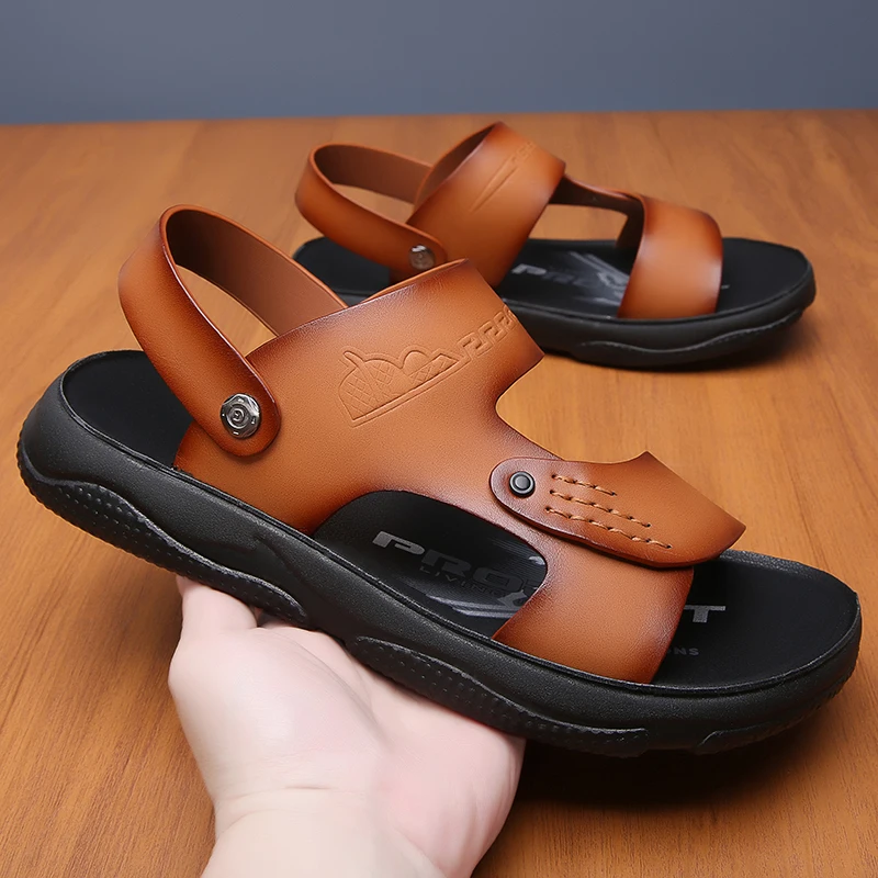 

Мужские летние Новые Популярные пляжные шлепанцы двойного назначения желтого цвета Повседневная Удобная обувь