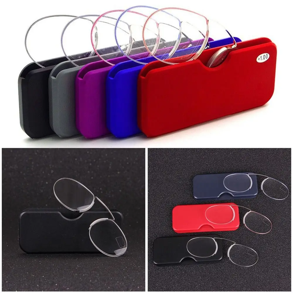 

Lazy Glasses Reading Glasses Mini Magnifying Nose Clip Presbyopic Glasses Portable Legless Nose Rack Men Women