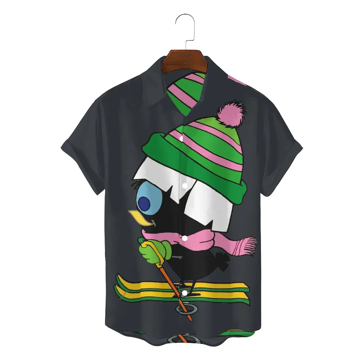 

Skiing 3D Shirt For Men Calimero Anime Clothing Style Shirts Homme Print Loose