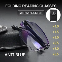 free box new anti blue folding reading glasses men and women presbyopic ultra light women men eyewear1 0 to 4 0 glasses