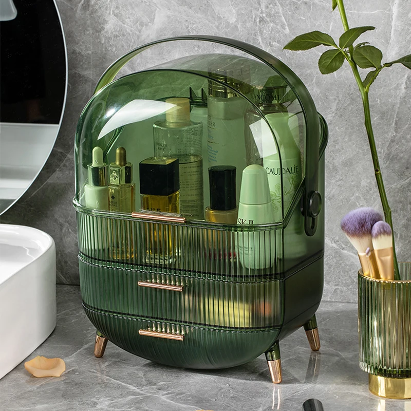 

Роскошный Новый органайзер для макияжа, коробка для хранения косметики в ванной комнате, контейнер большой емкости для ювелирных изделий и ...