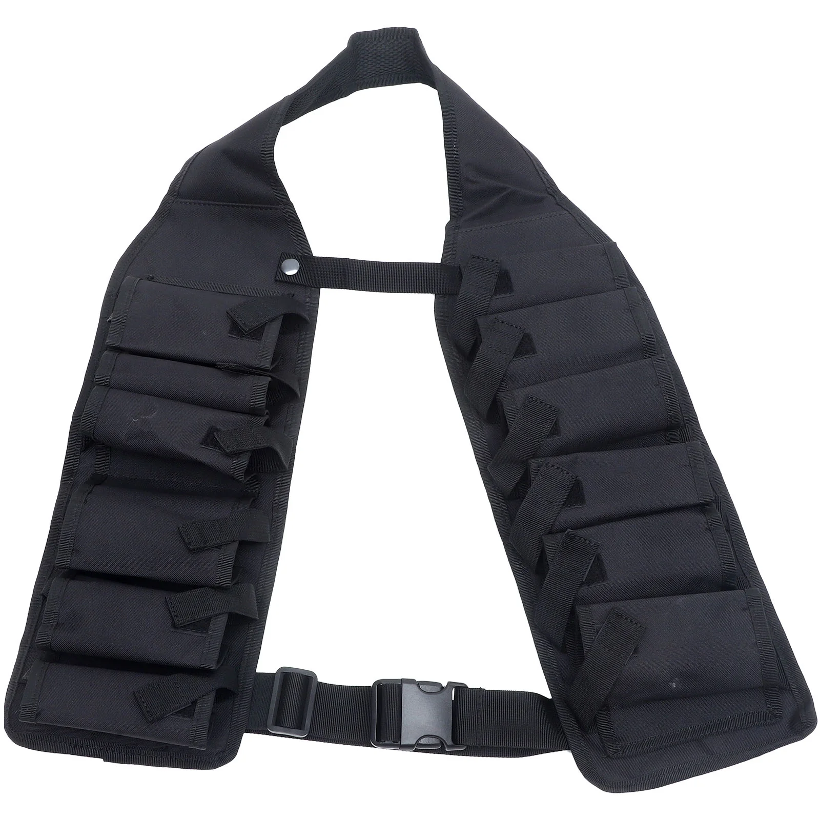 

12 Pocket Can Holster Vest Mountaineering Outdoor Beer Belt Storage Waist Bag for Carrying Travel Supplies ( Black )