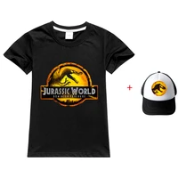 summer jurassic park anime clothes for kids dinosaur cosplay t shirt pullover 100 cotton leisure fashion kids boys girls tops