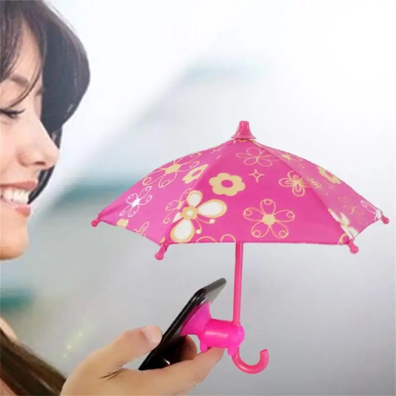 Universal Mini Umbrella Stand With Suction Cup Cell Phone Stands Cute Kawaii Outdoor Cover Sun Shield Mount For iPhone Holder