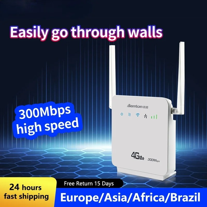 

Benton R06 Unlock 4g Wifi Router Wireless Network Modem 4 External Dual Antenna with Sim Card Unlimited Home Lte Repeater Cpe
