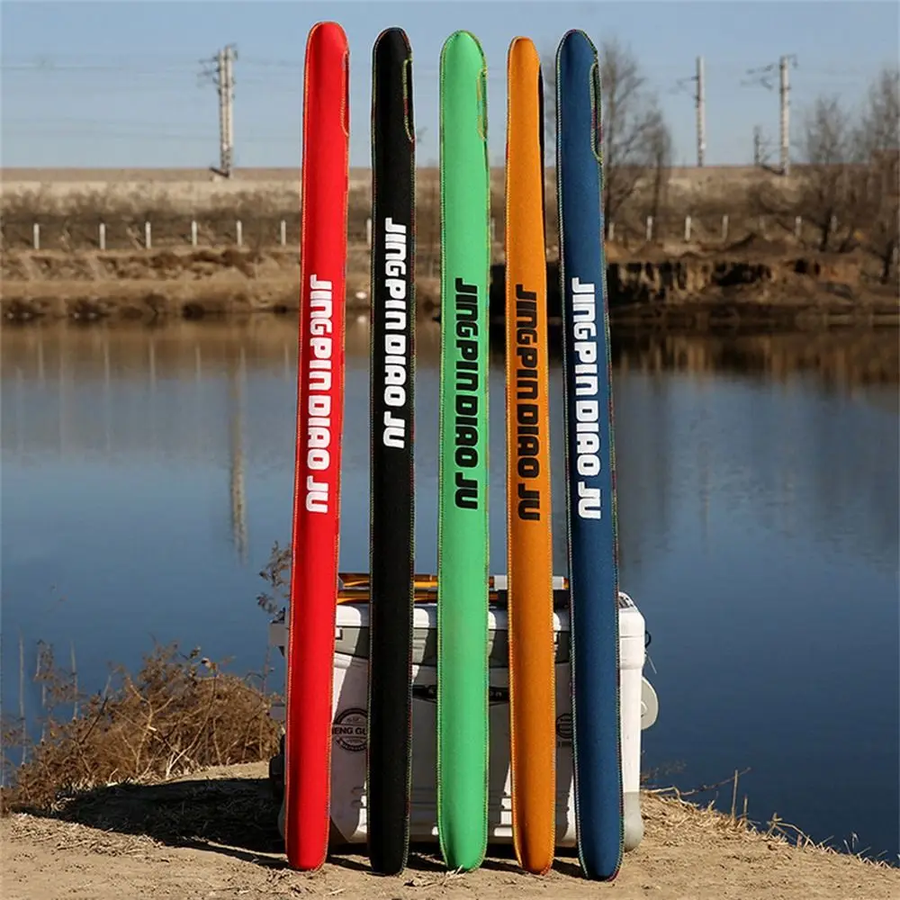1PC High Elastic Fishing Rod Bag Fishing Rod Cover Telescopic Fish Pole Multicolor Protection Rope Bags Fishing Rods Sleeve Tool