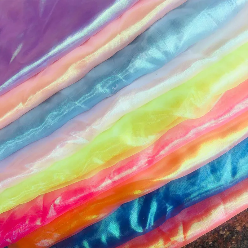100x150 м сценическая одежда лазерная Тюлевая ткань цветная флуоресцентная пряжа