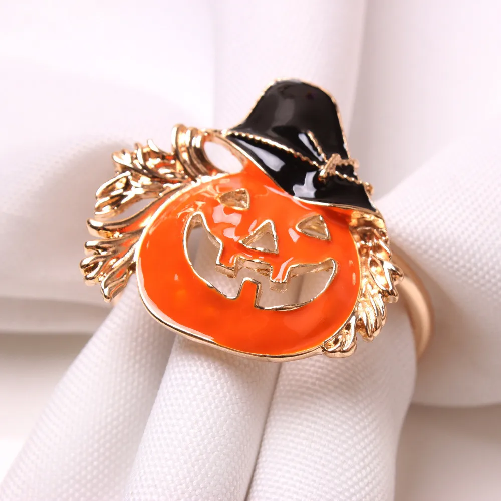 

12PCS/Halloween Thanksgiving Pumpkin hat napkin ring table top decoration for holiday reception hotel decoration gifts