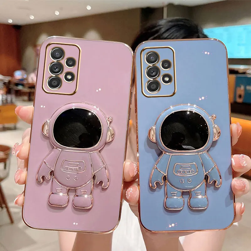 

Astronaut Stand Holder Phone Case For Samsung Galaxy A13 4G Case Camera Protector Silicon Cover For Samsung A 42 Case A52 A23