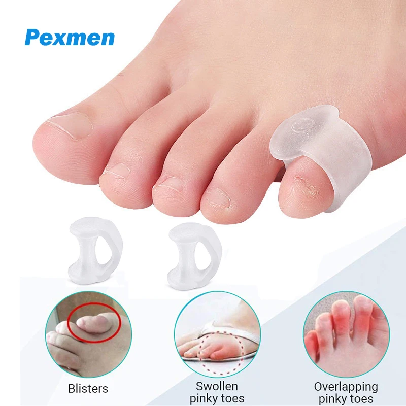 

Pexmen 2Pcs Gel Toe Separator Pinky Toe Spacers Little Toe Cushions for Preventing Rubbing Reduce Friction and Relieve Pressure