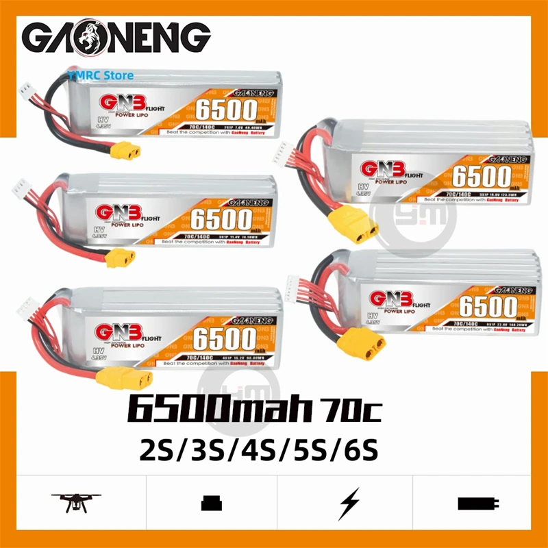 Gaoneng GNB 4S HV 15.2V 6500mAh 70C Lipo T-plug