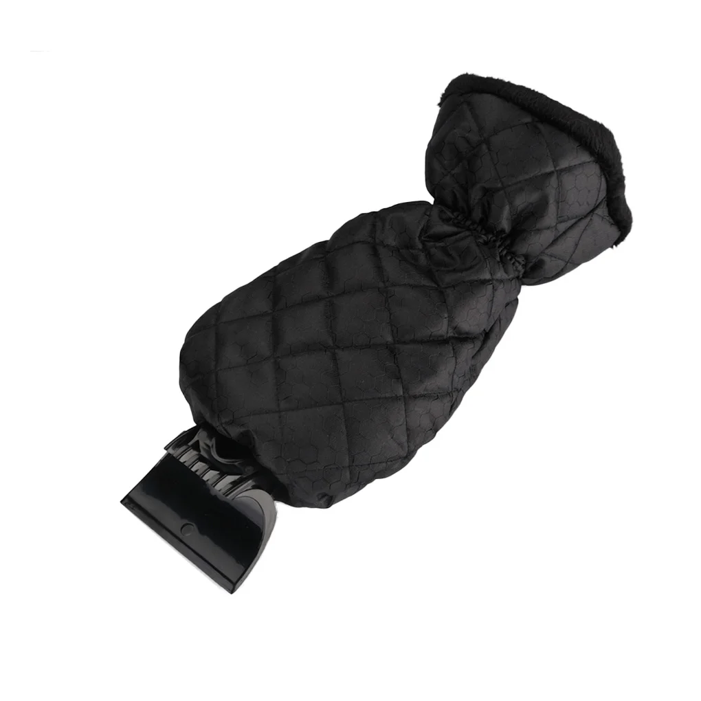 

Скребок для льда с перчаткой, водонепроницаемый Снежный зеркальный перчатка для автоматического окна, портативный скребок для льда, черный