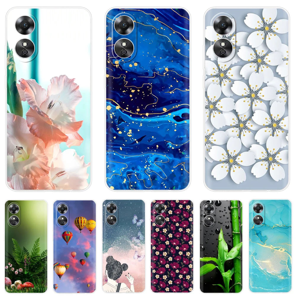 

For OPPO A17 Case OPPOA17 Fashion Protective Phone Cases For OPPO A17 A 17 CPH2477 Silicone Bumper Cool Back Cover Clear Shell
