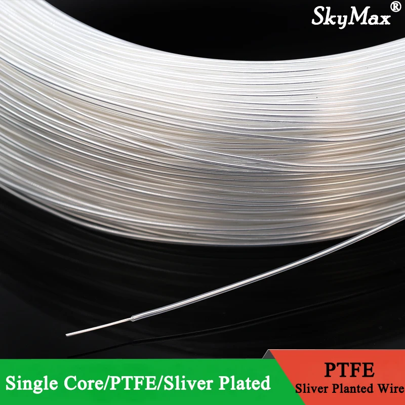 

1/5M Square 0.06 0.12 0.2 0.5mm Single Core PTFE Silver Plated Wire High Purity OFC Copper Cable HiFi Audio Speaker Headphone