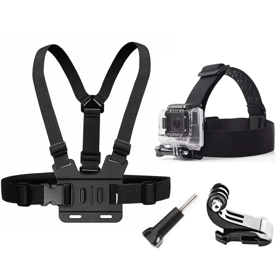 

Head Strap Belt For GoPro Hero 9 8 7 5 Action Camera Xiaomi Yi 4K Sjcam Sj4000 Insta360 Accessories With J-hook Mount