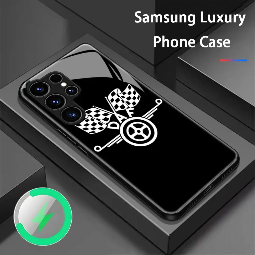 Фото Модный чехол для телефона Brand Truck D-Daf для Samsung S26 S25 S24 S23 S22 S21 S20 Plus Ultra, стеклянный магнитный чехол №2