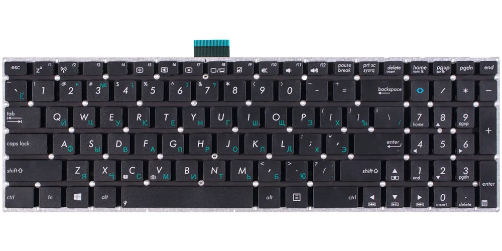 Клавиатура черная без рамки для Asus X554LA |