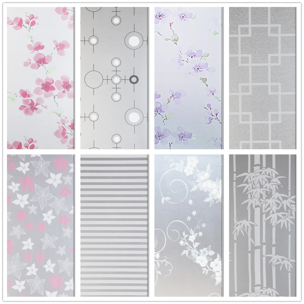 

Window Privacy Film -Vinyl Self-adhesive Ppaque Glass Stickers Sun UV Blocking Heat Control Door Covering Decals for Home Office