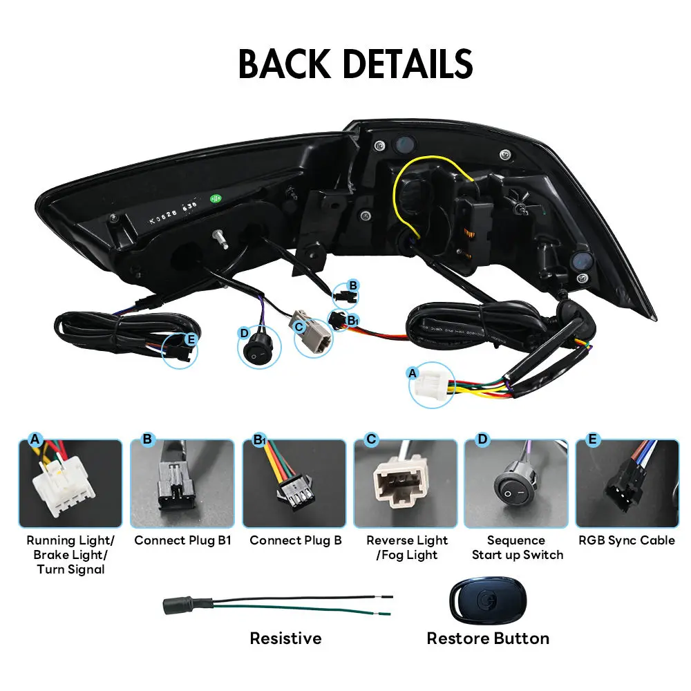 Фото Светодиодные RGB задние фонари для Mitsubishi Lancer и EVO X 2008-2020 с динамической последовательной анимацией при запуске №3