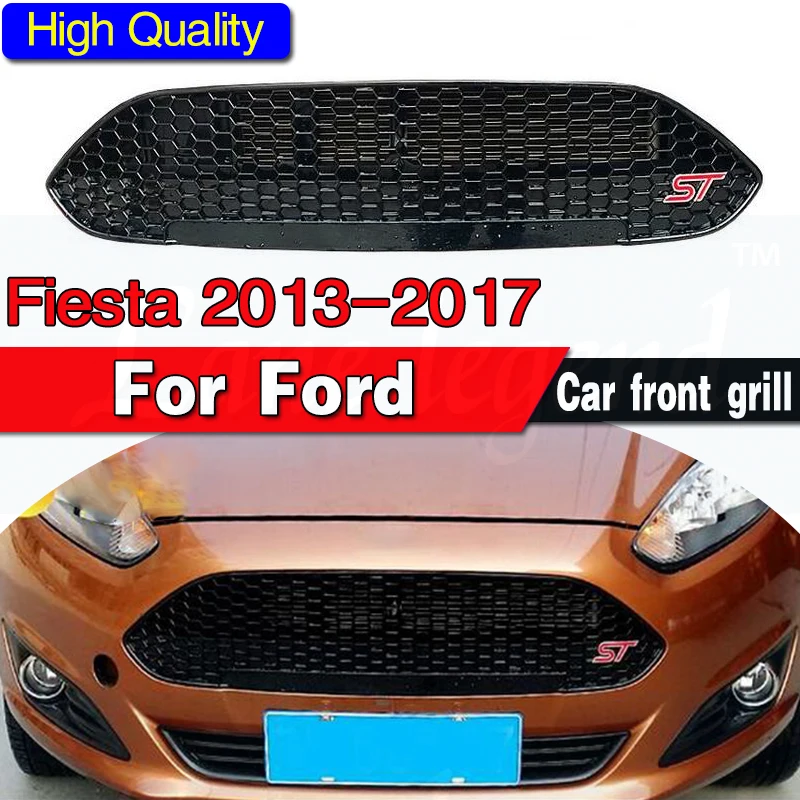 OWN DESIGN MODIFIED car styling front Racing grill for FIESTA ABS black front ST grille trim for ford FIESTA grills 2013-2017