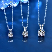 0 5 2ct moissanite pendant necklace sterling silver d color ideal cut diamond necklace for women anniversary gift fine jewelry